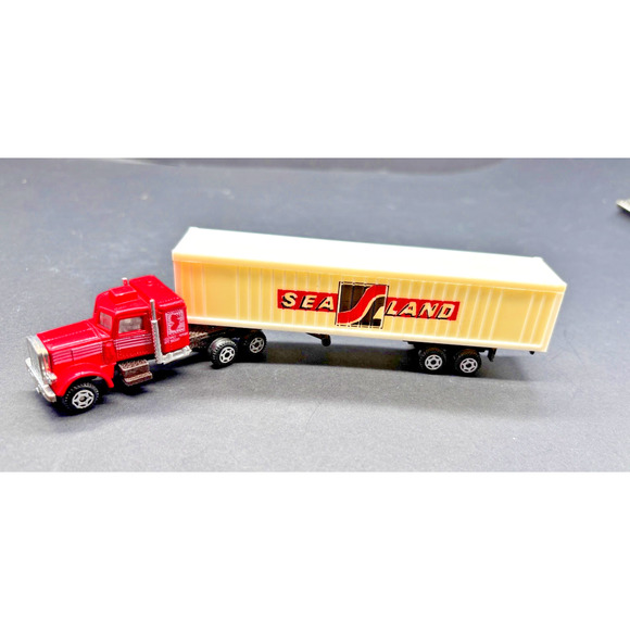 Vintage HO Scale 1/87 Die cast SEALAND SL Semi Truck, Red Tractor Trailer l - Picture 6 of 11